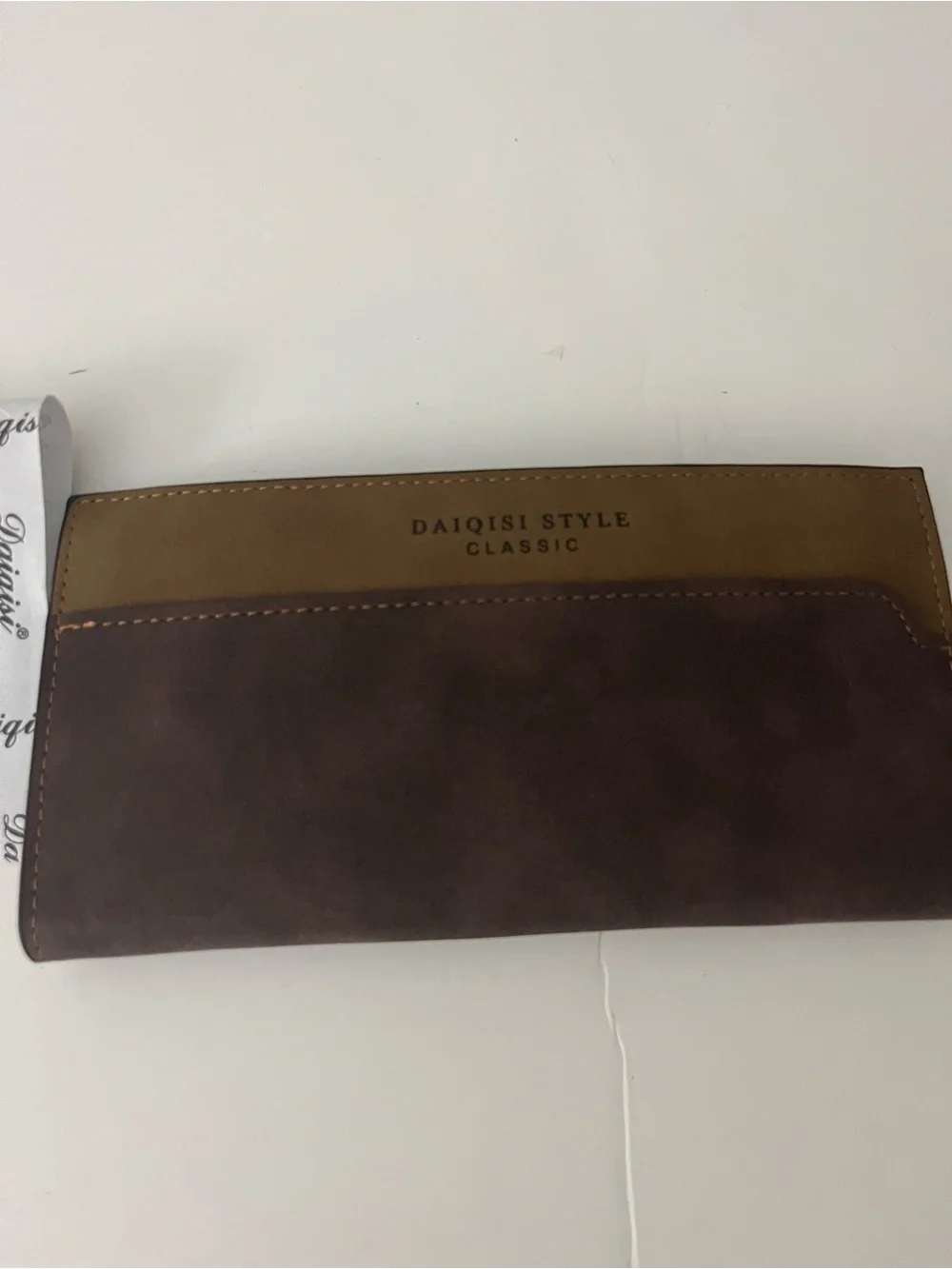 Brown Leather Bifold Wallet with Zip Pocket